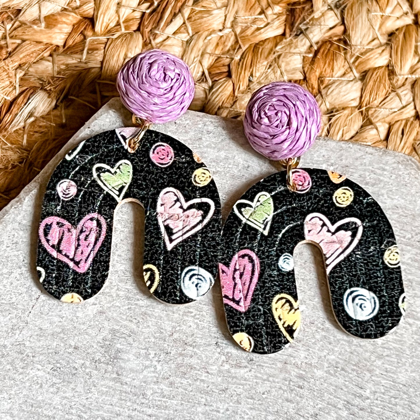 Heart Doodle Arch Earrings