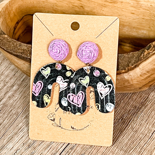 Heart Doodle Arch Earrings