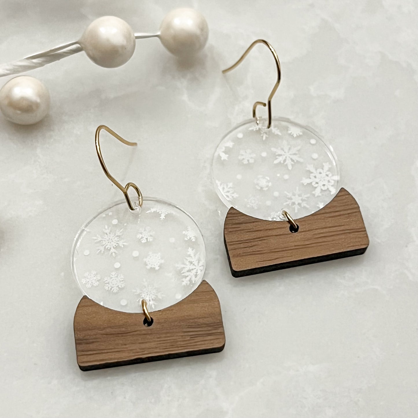 Winter Snow Globe Earrings