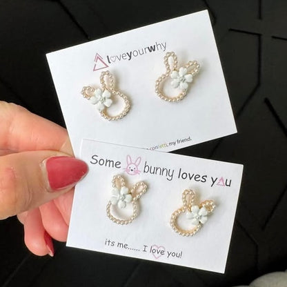 Some Bunny Loves You Pearl Earrings