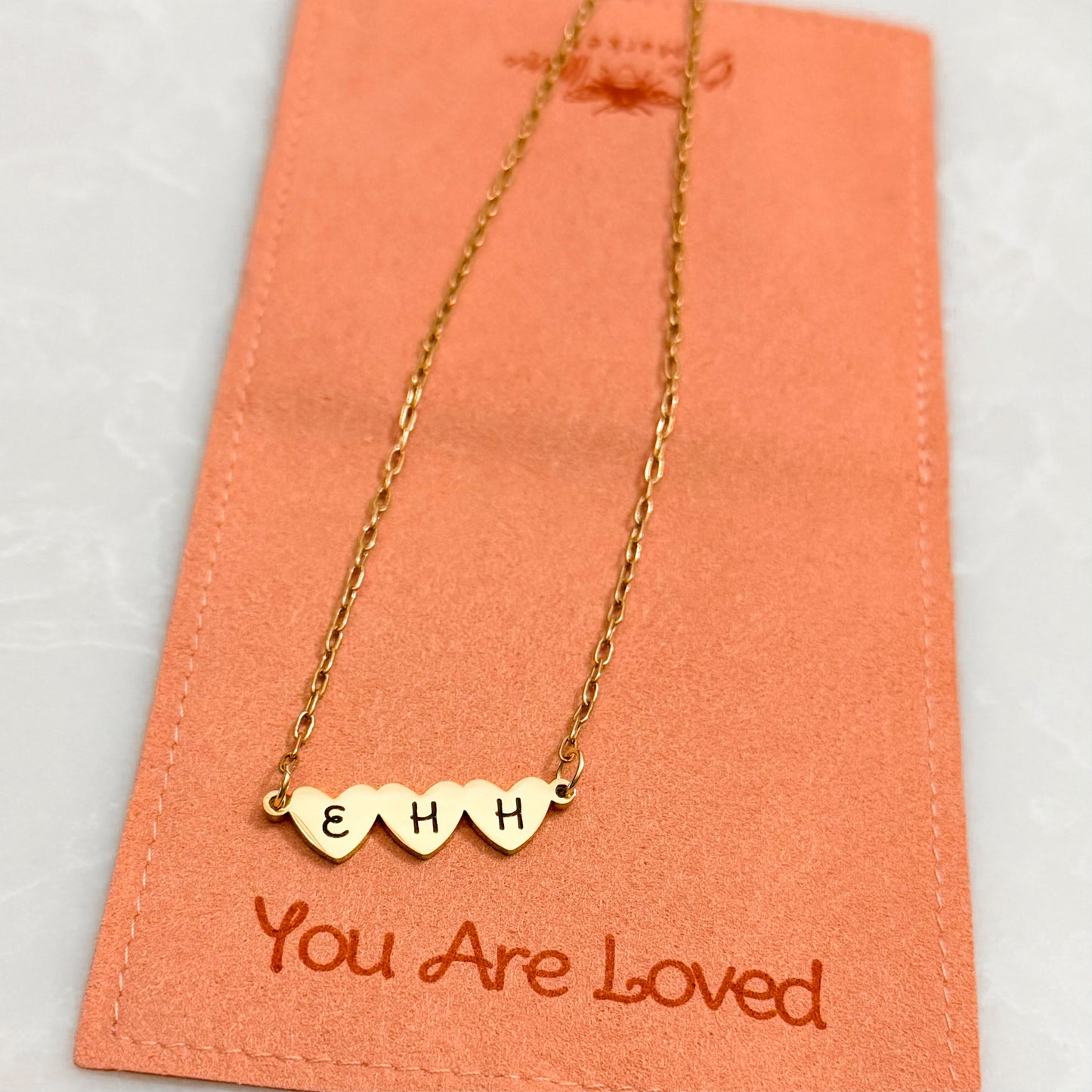 The You Are Loved Personalized Initial Heart Necklace