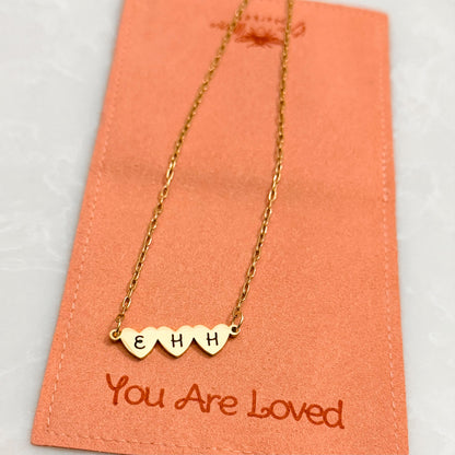 The You Are Loved Personalized Initial Heart Necklace