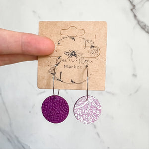 Purple Reversible Hoops