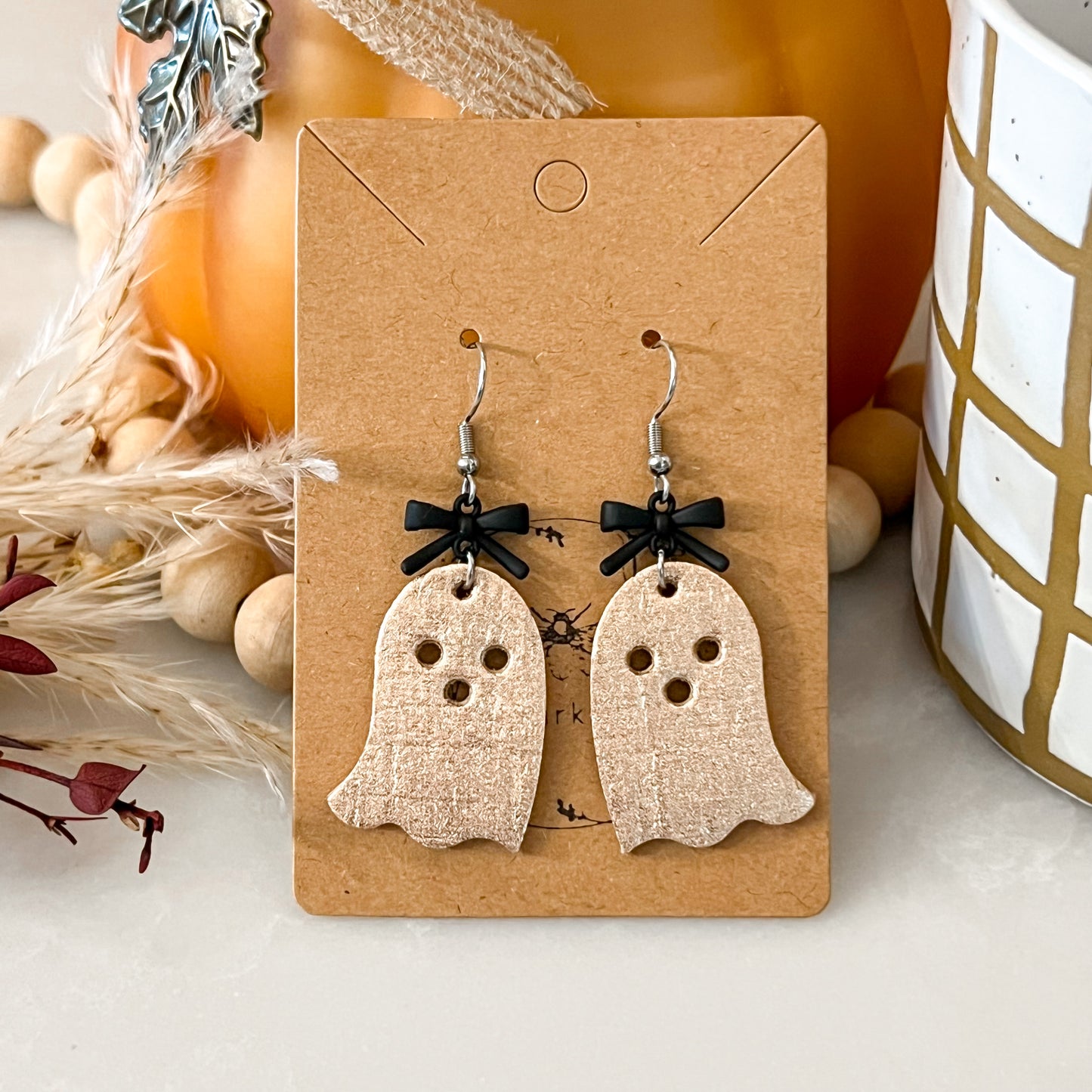 Rose Gold Shimmer Ghost Earrings