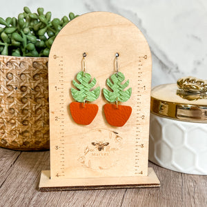 Potted Plant Leather Earrings