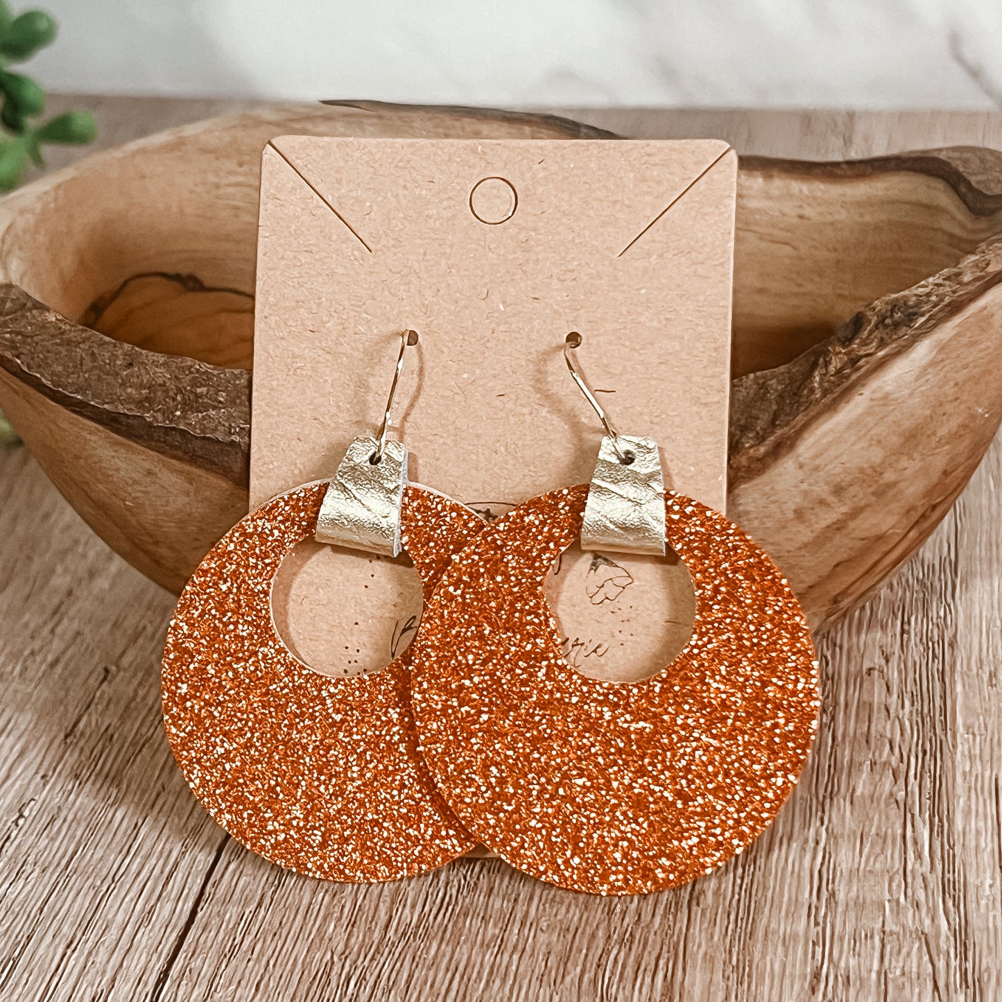 Fiery Spark Glitter Hoop Earrings