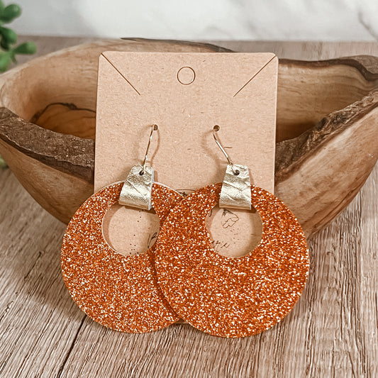 Fiery Spark Glitter Hoop Earrings