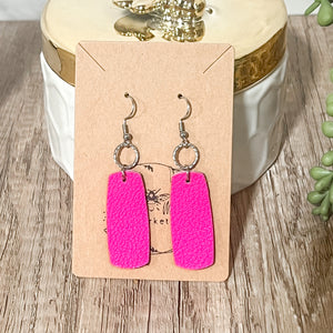 Amanda Hot Pink Bar Earrings