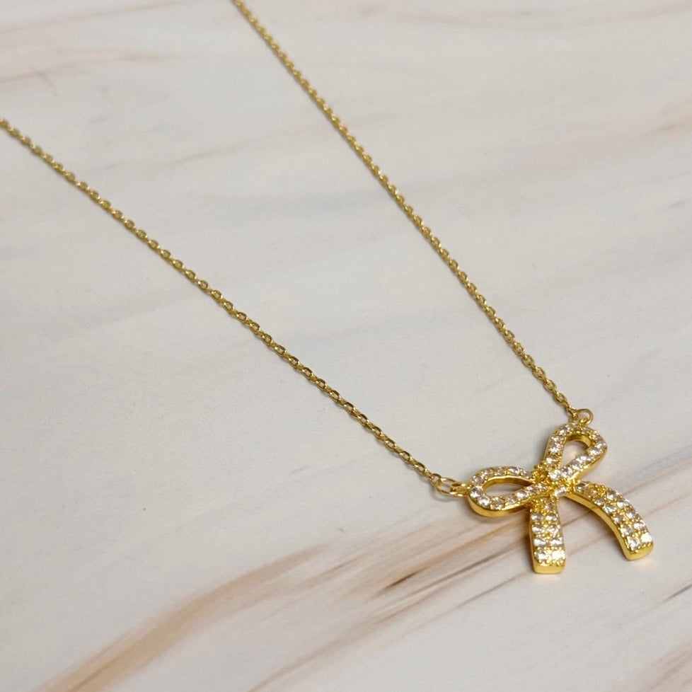 Simply Shine Bow Necklace