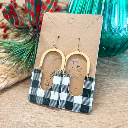 Luxe Buffalo Check Arch Earrings