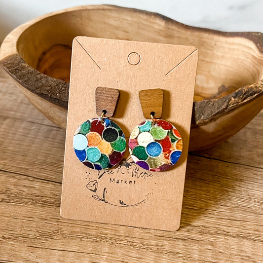 Confetti Round Party Earrings