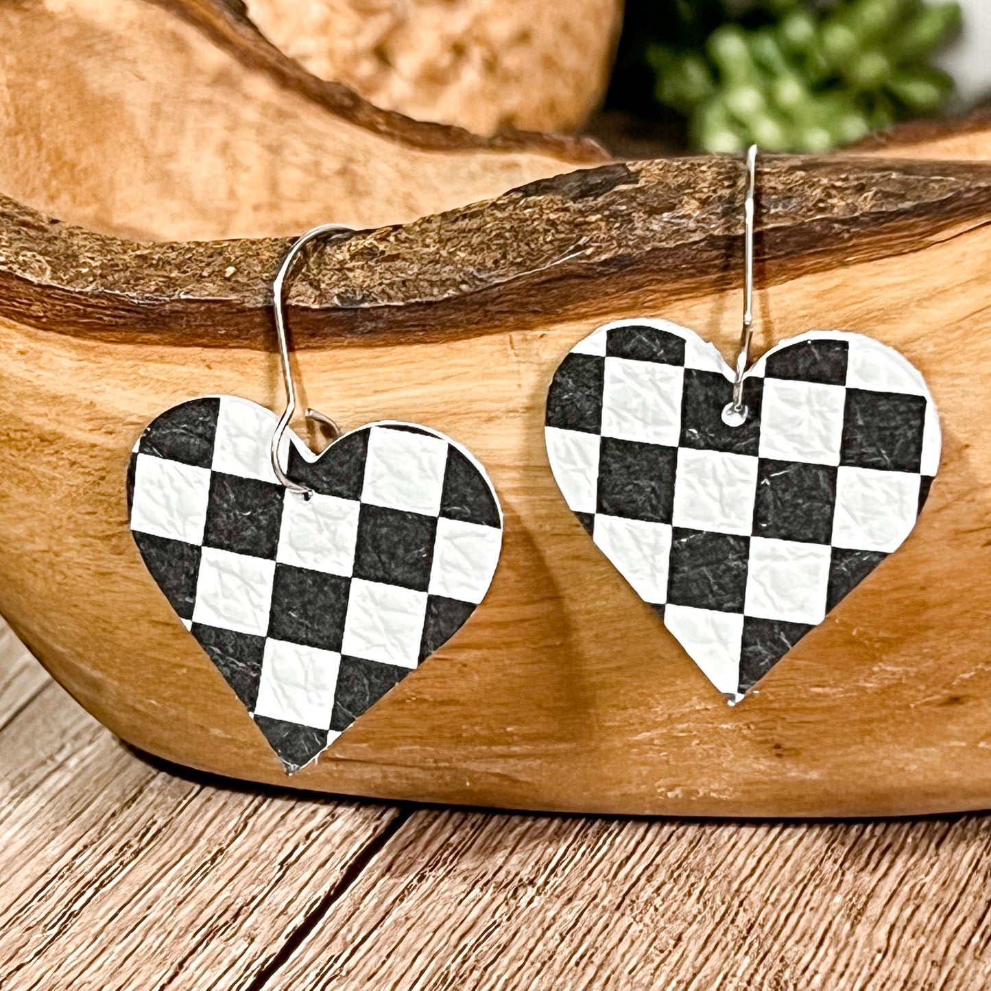 Classic Check Heart Earrings