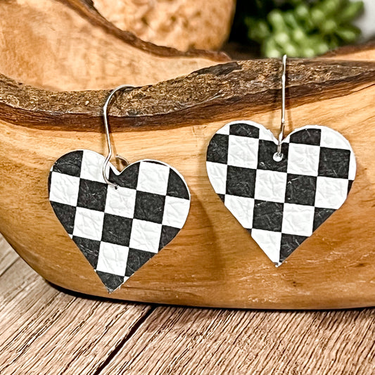Classic Check Heart Earrings