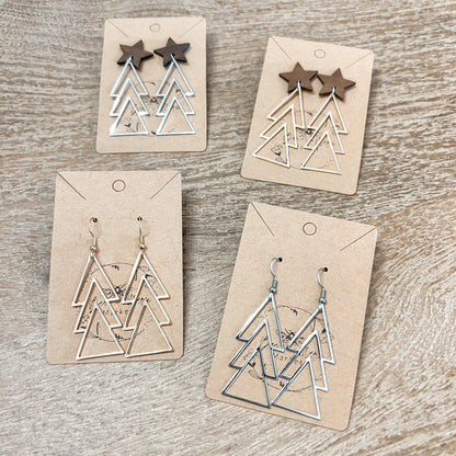 Silver Metal Christmas Tree Dangles