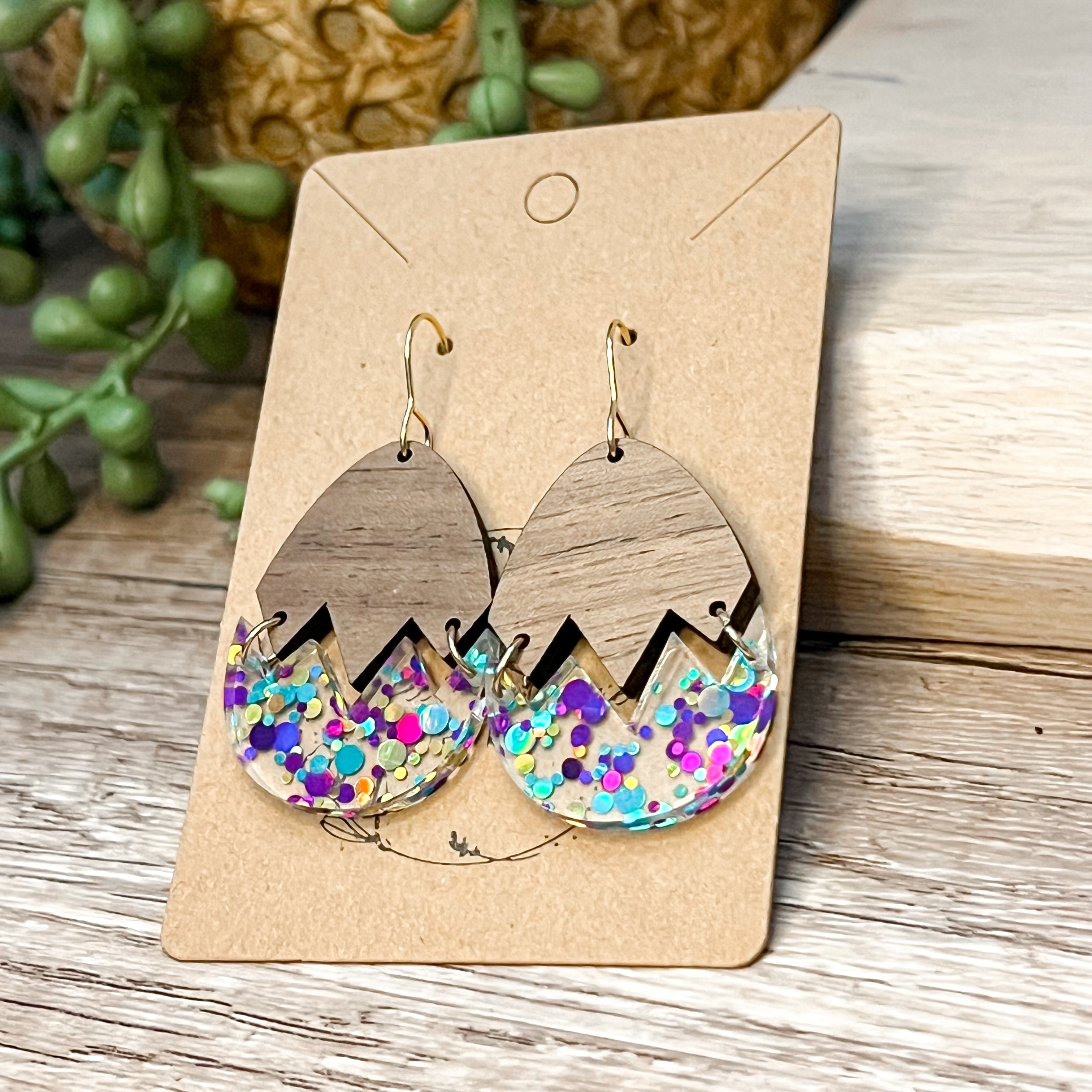 Confetti Cracked Easter Egg Earrings