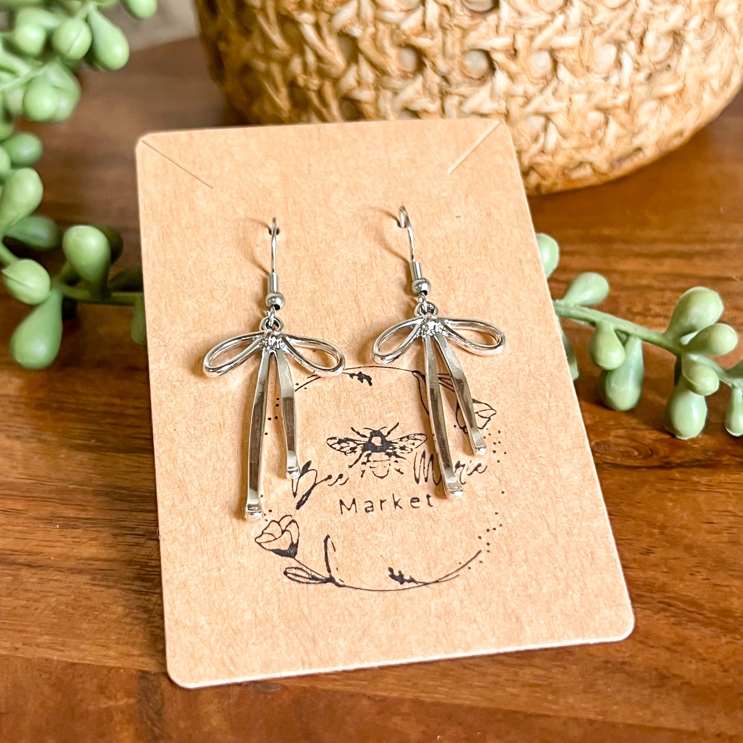 Dana Silver Bow Earrings