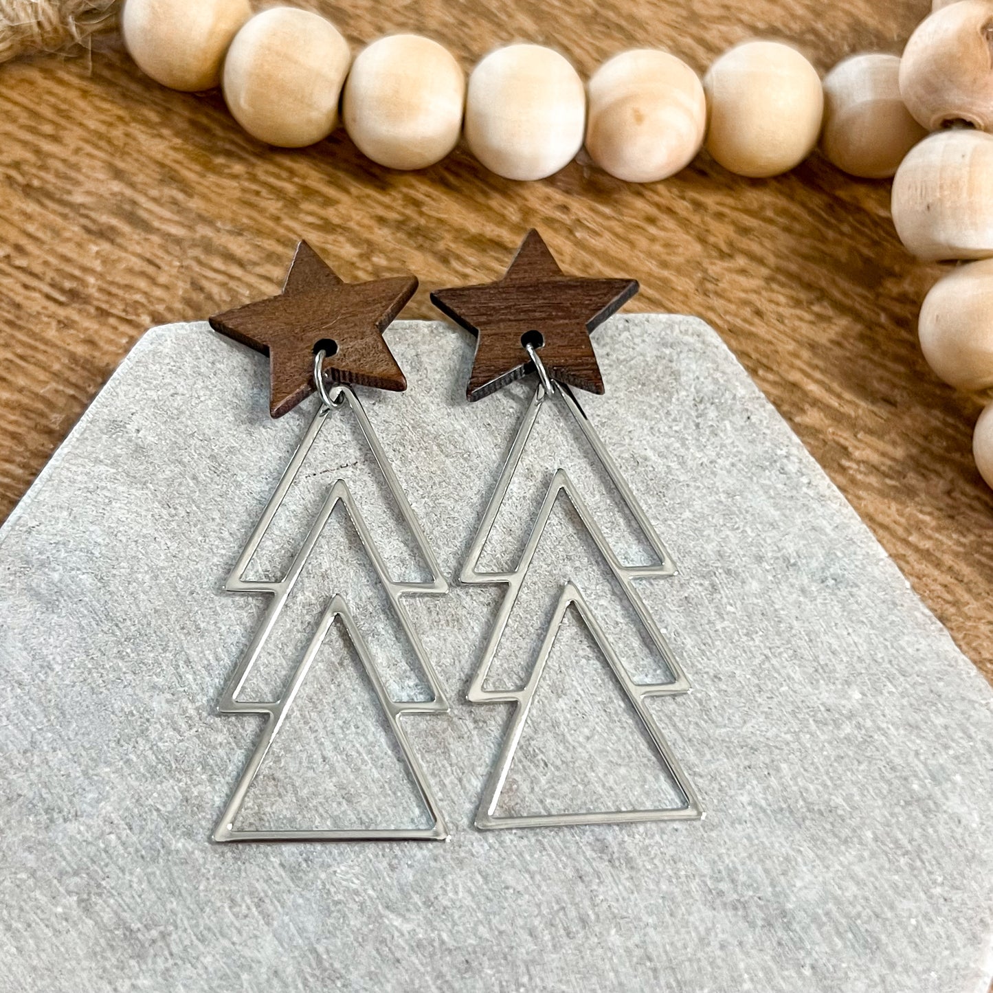 Silver Metal Christmas Tree Dangles