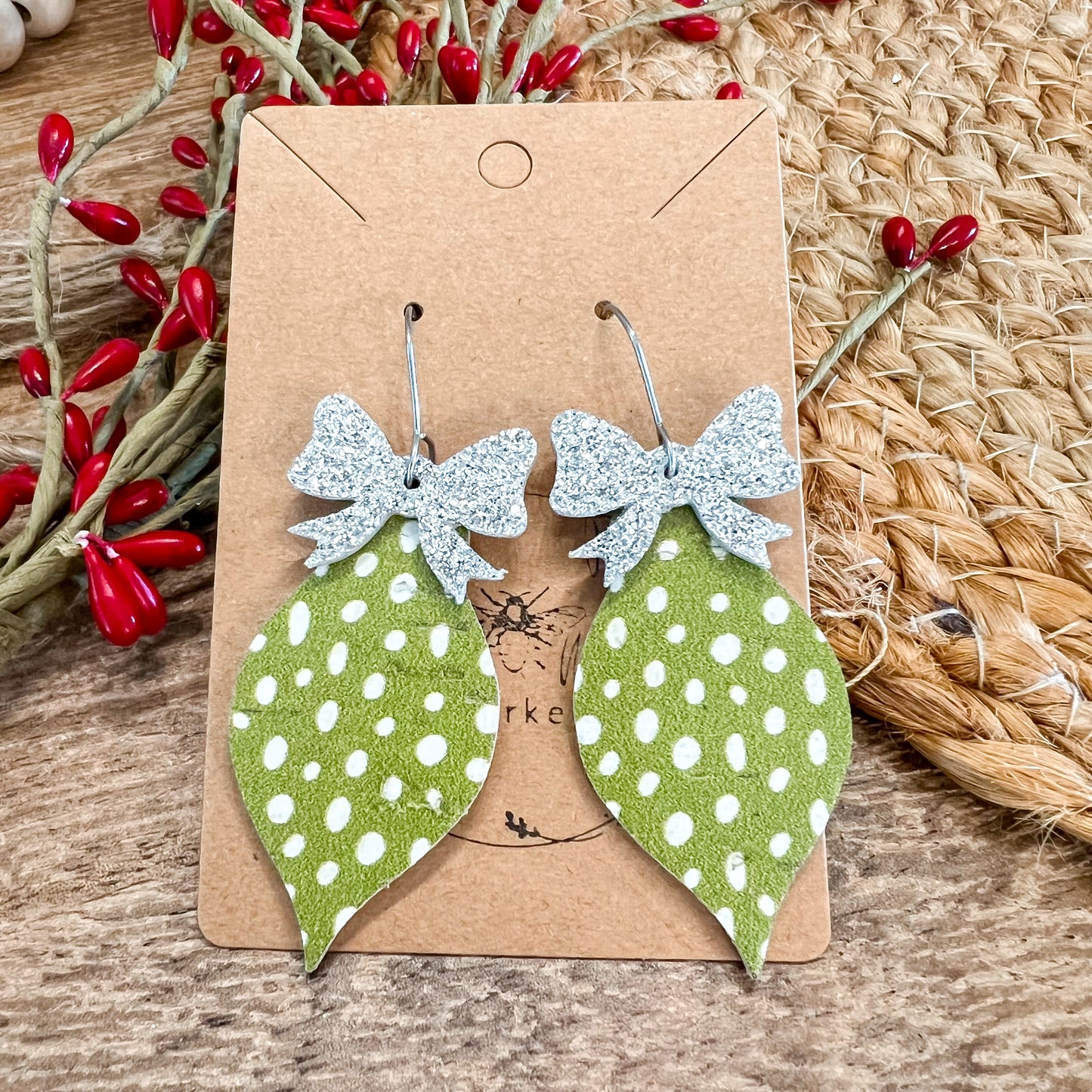 Lime Doodle Dot Ornament Drops