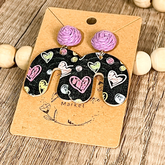 Heart Doodle Arch Earrings