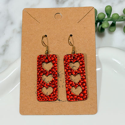 Red Valentine Pebble Heart Drops