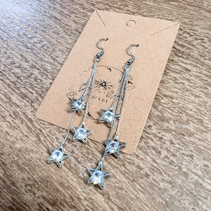 Silver Starlight Drop Earrings