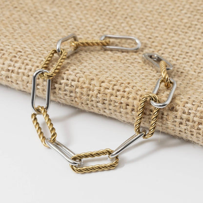 Mixed Metal Twist Link Bracelet - Waterproof