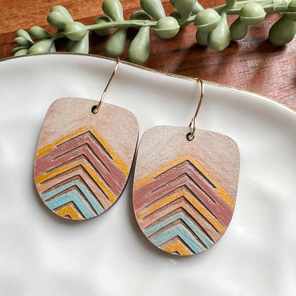 Highs & Lows Painted Wood Earrings