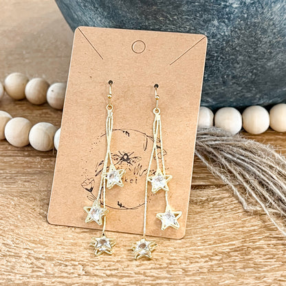 Gold Starlight Drop Earrings
