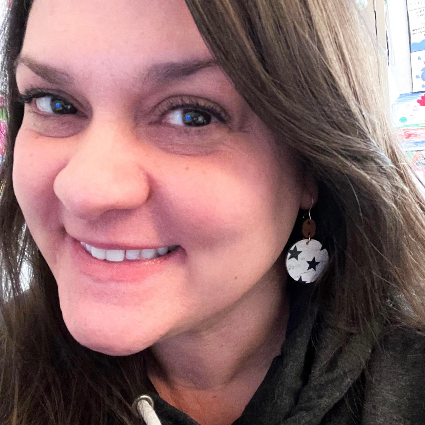 Handmade Round Star Earrings