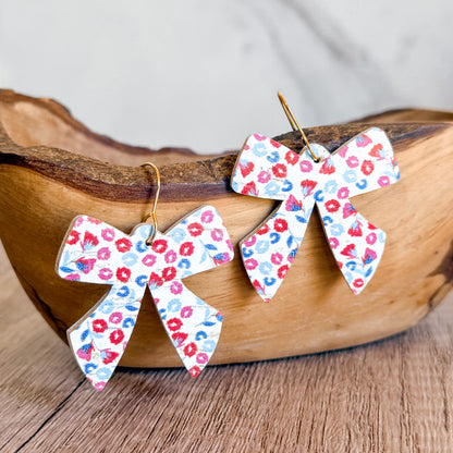 Red, White & Blue Bow Earrings