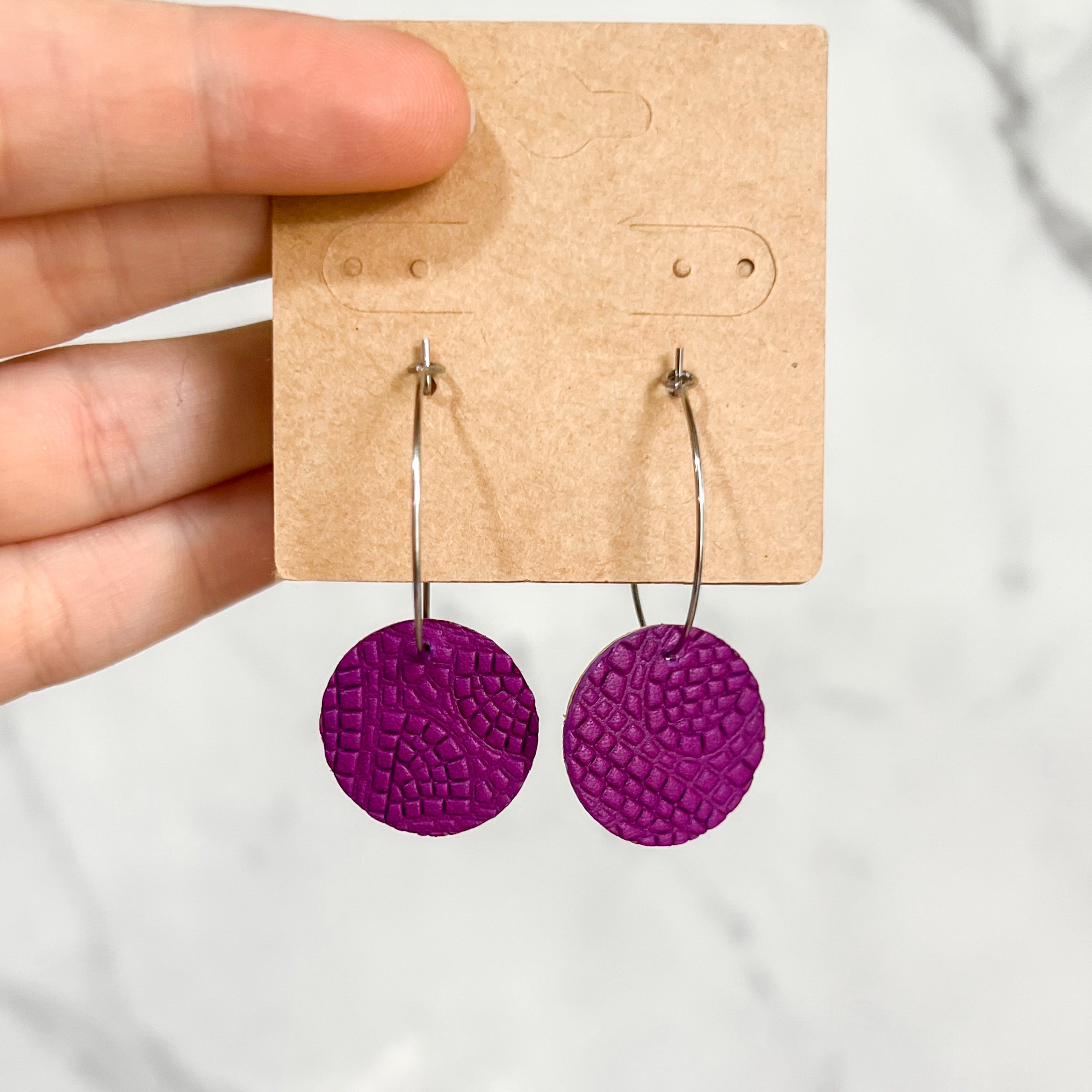 Purple Reversible Hoops