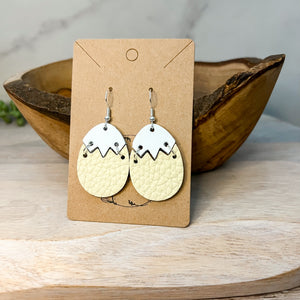 Yellow Cracked Easter Egg Earrings