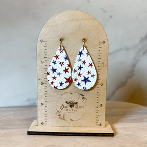 Red White & Blue Handmade Teardrop Earring