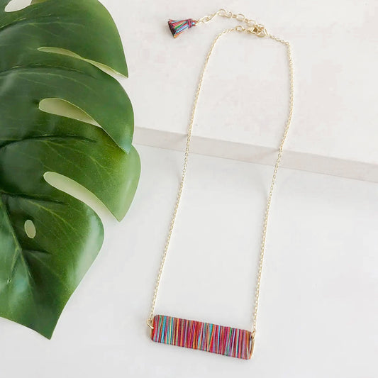 Raina Rainbow Bar Necklace