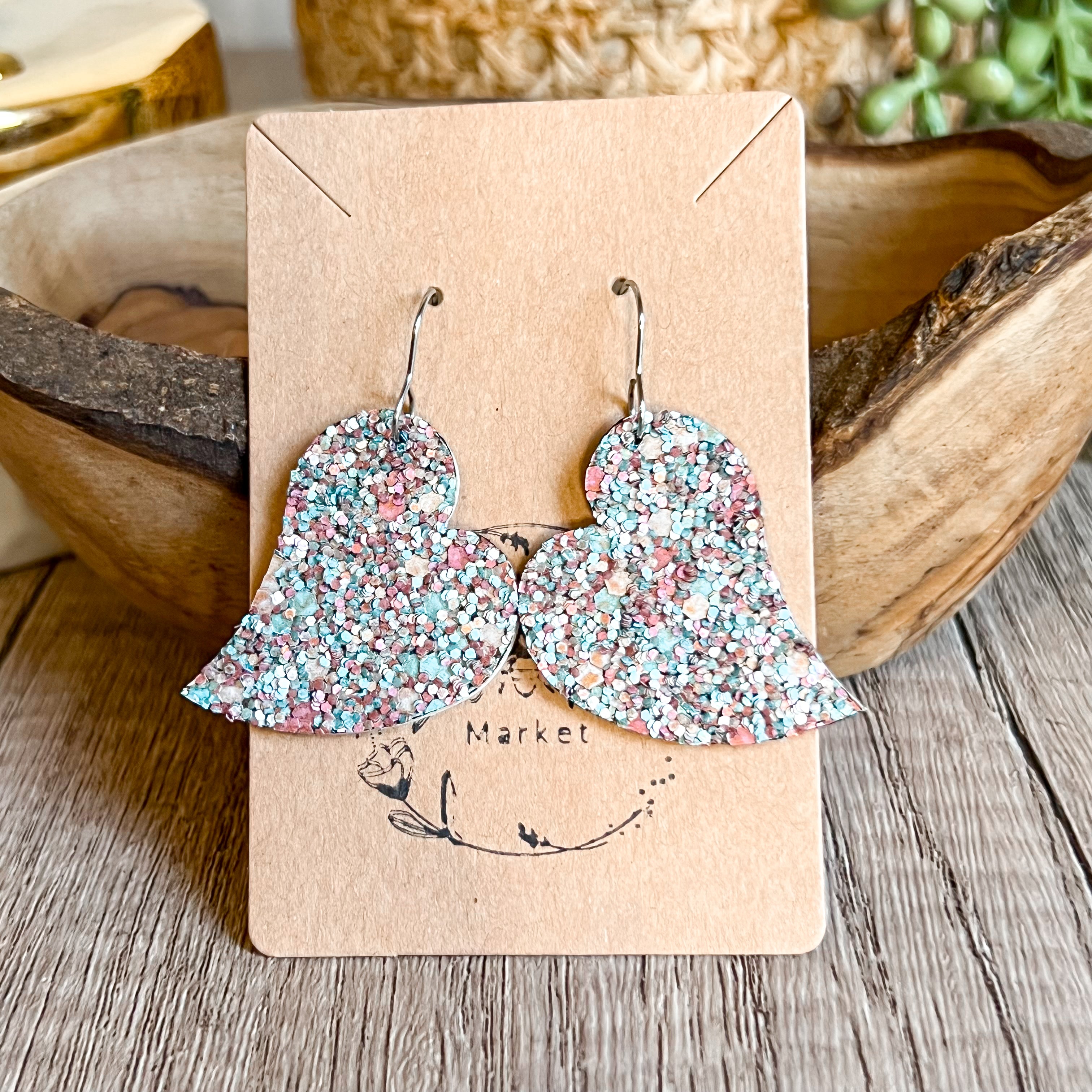 Terri Anne Romance Glitter Heart Earrings