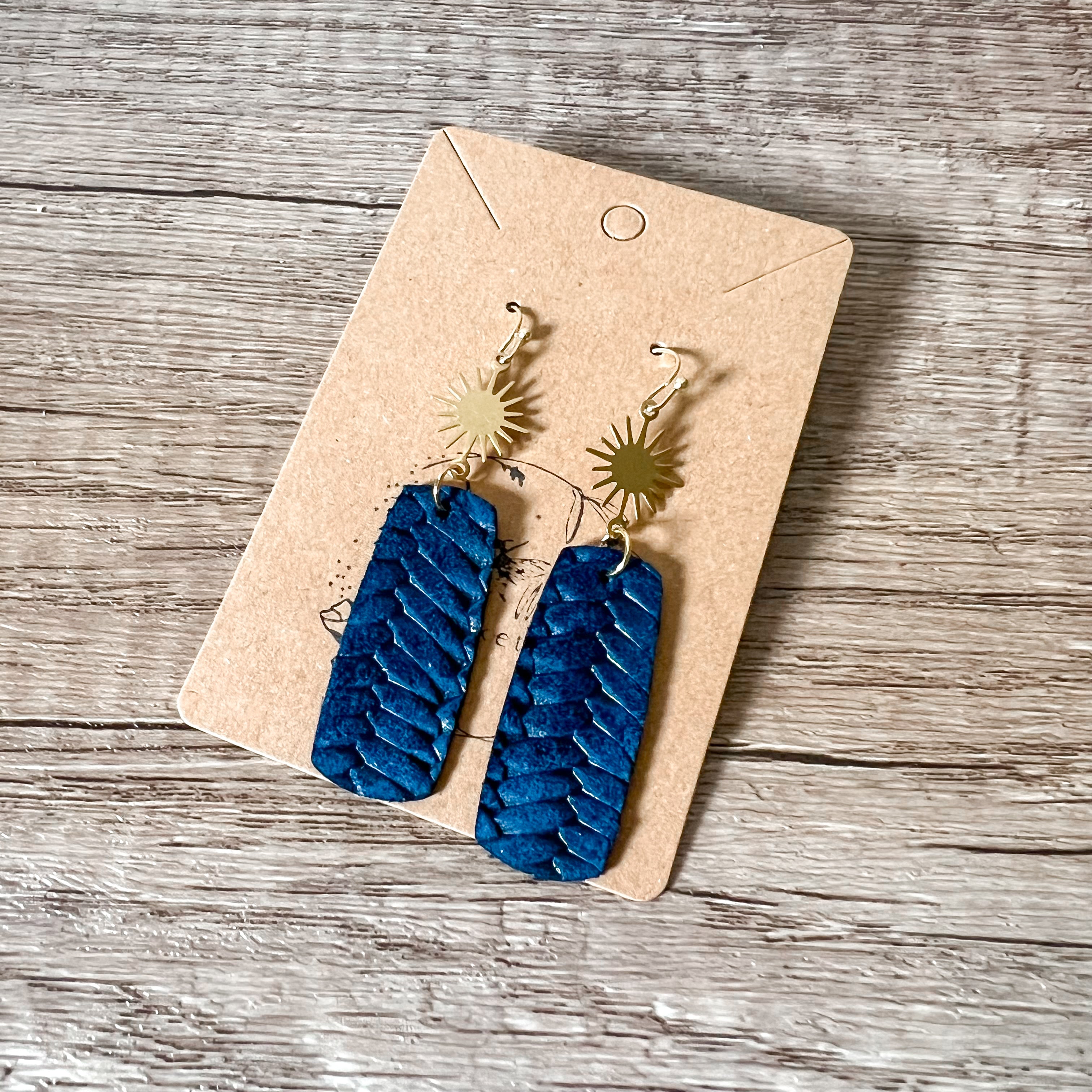 Stormy Navy Star Handmade Earrings