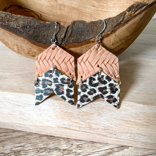 Amy Animal Print Double Arrow Earrings