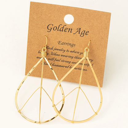 Cathy Hammered Gold Peace Sign Teardrops