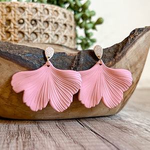 Brittney Blush Leaf Drop Earrings