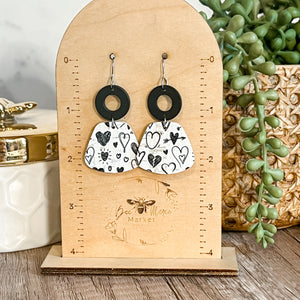 Dana Black & White Heart Earrings