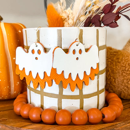 Pumpkin Ghost Sheet Earrings