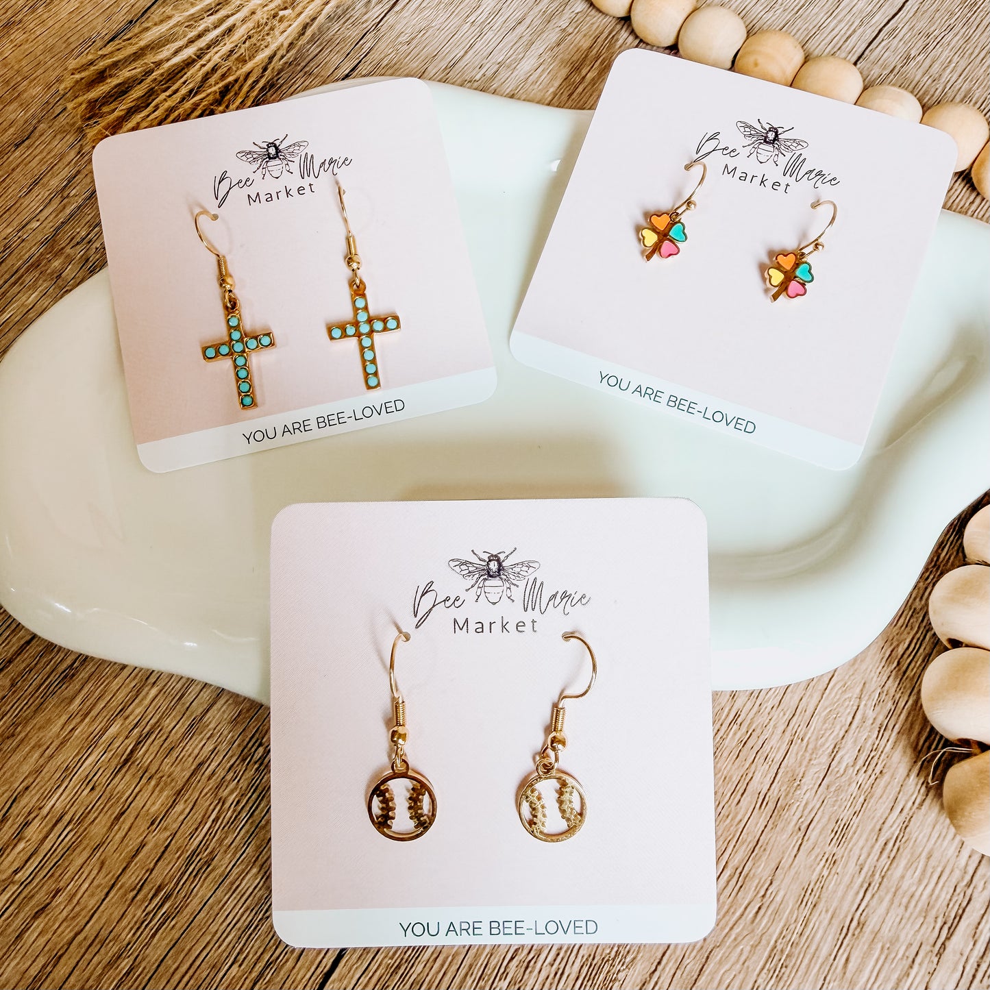 Turquoise Cross Earrings