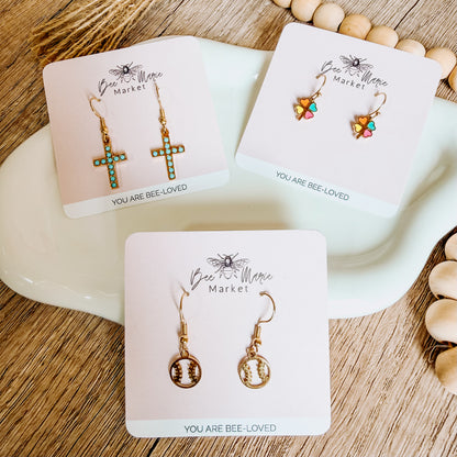 Turquoise Cross Earrings