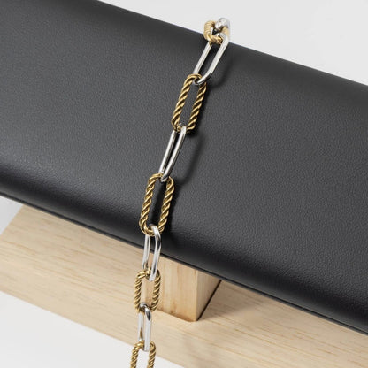 Mixed Metal Twist Link Bracelet - Waterproof