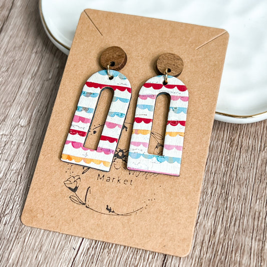 Cheerful Rainbow Stripe Earrings
