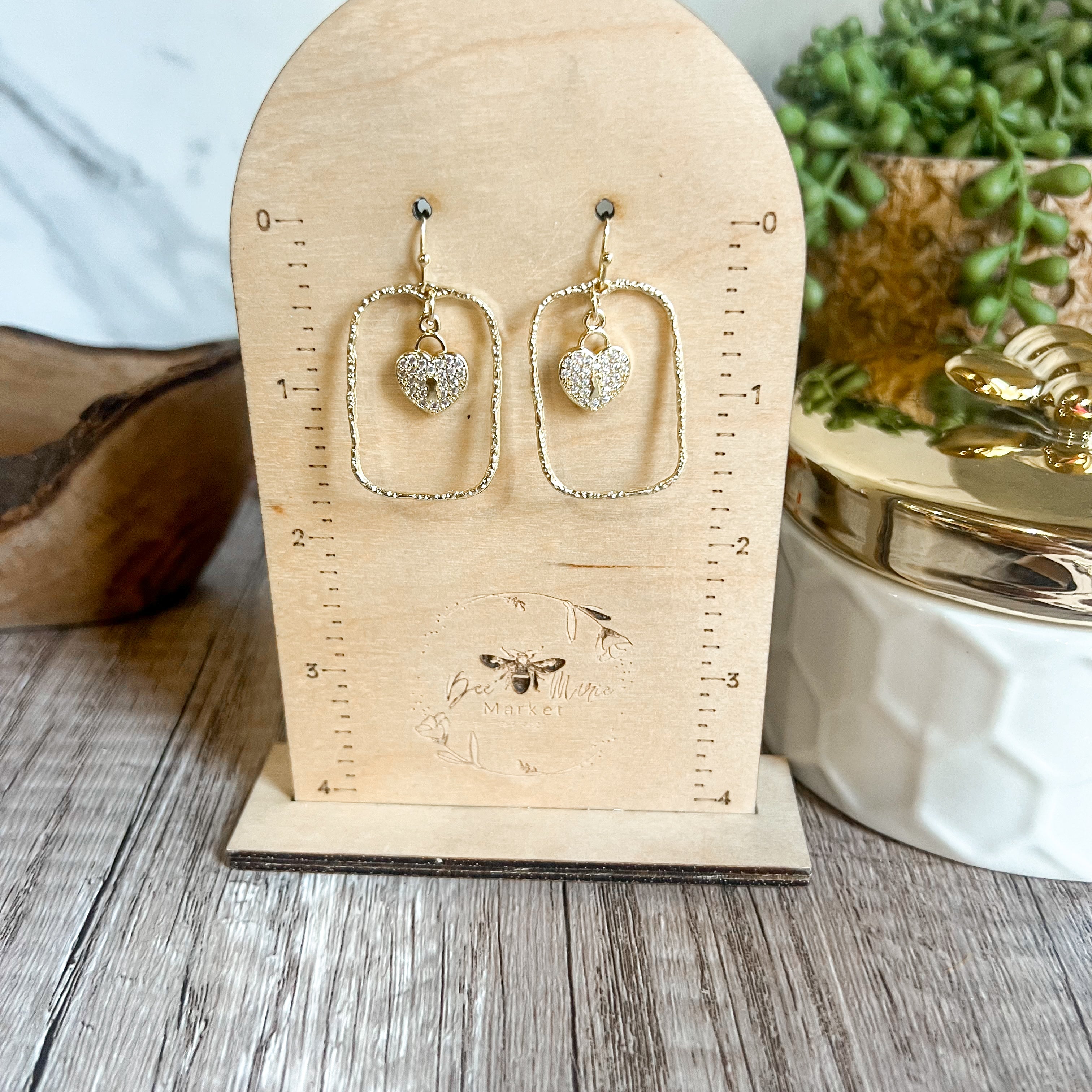 Locked in Love Heart Hoop Earrings