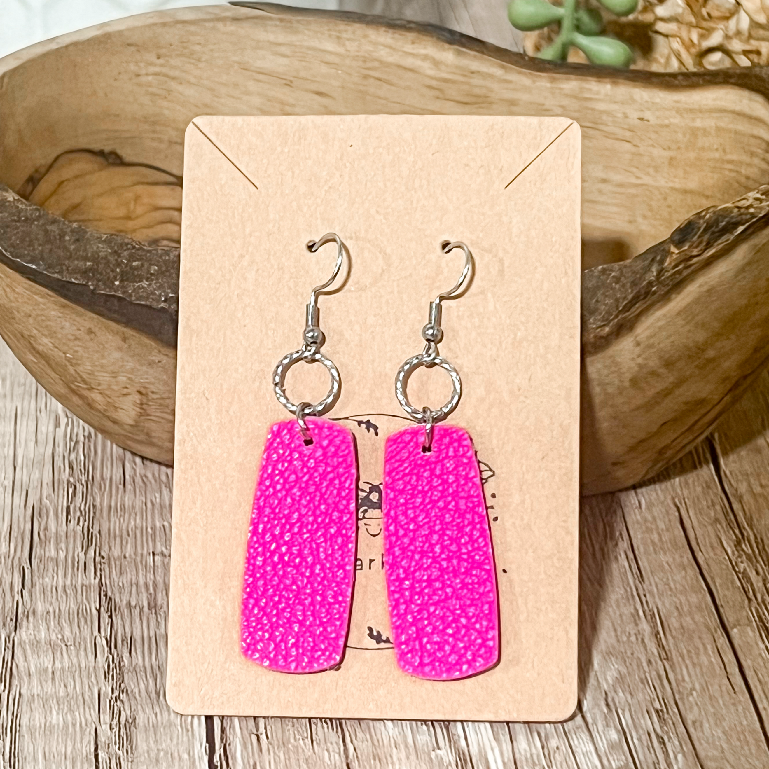 Amanda Hot Pink Bar Earrings