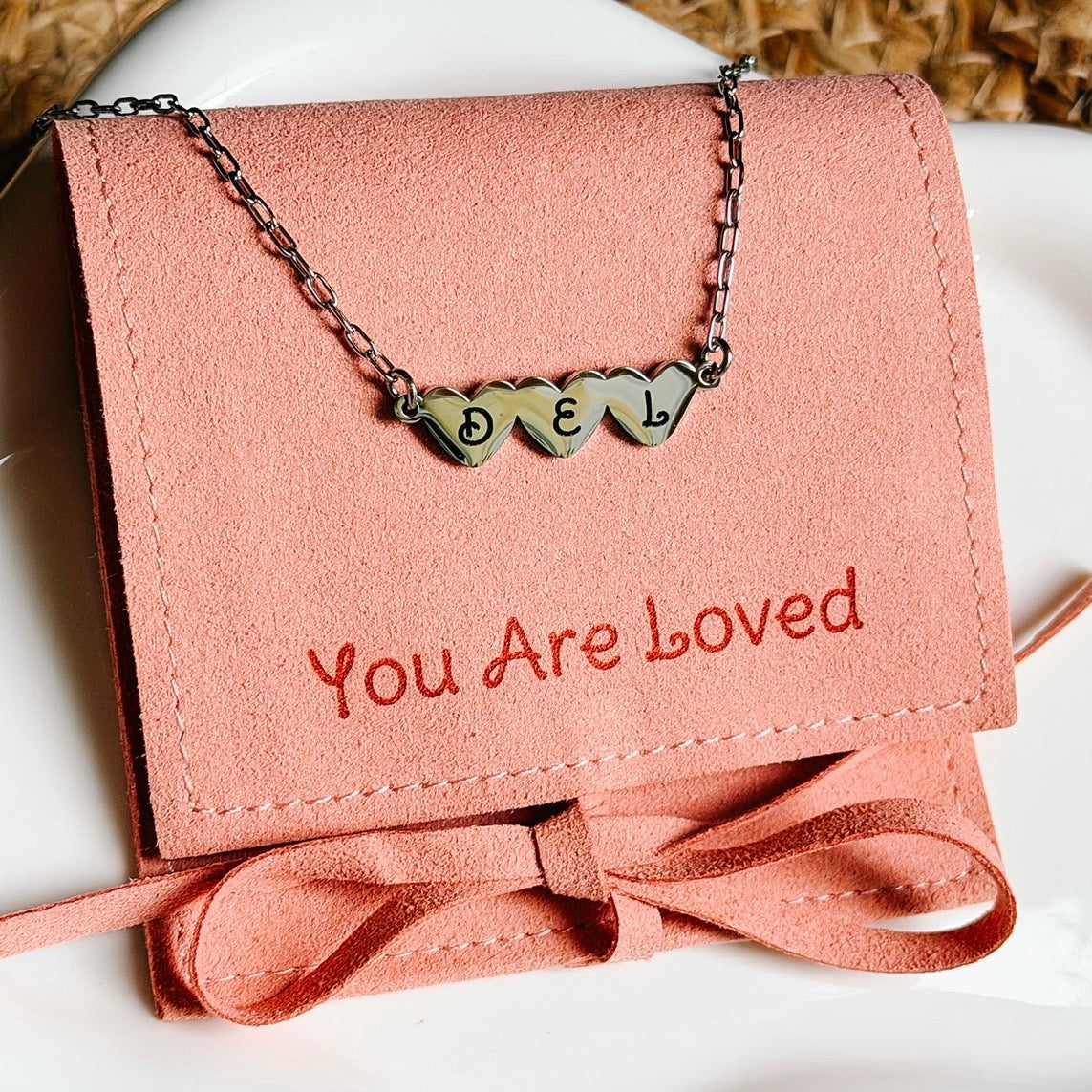 The You Are Loved Personalized Initial Heart Necklace