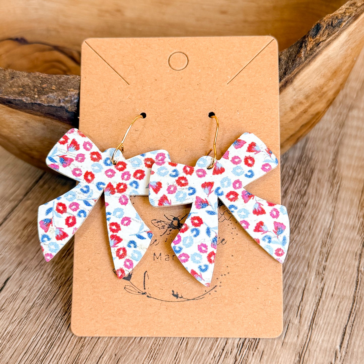 Red, White & Blue Bow Earrings