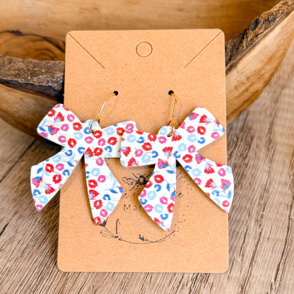 Red, White & Blue Bow Earrings